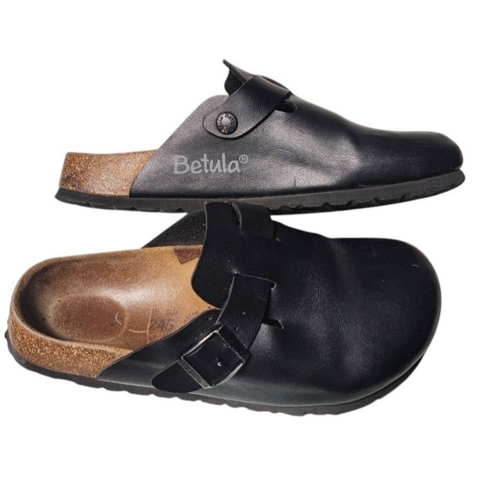 Birkenstock Betula Boston Clog Black Size EU 38 US 7-8 Leather